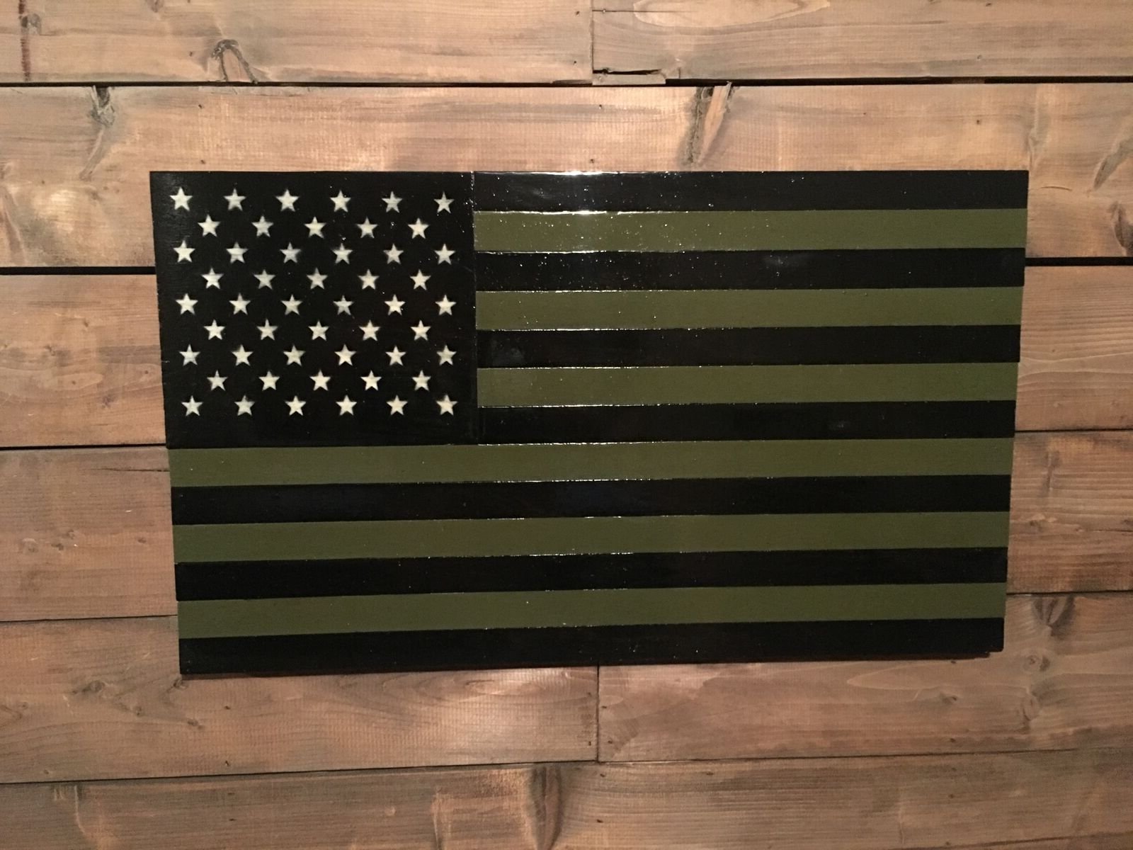Handmade American Rustic Wooden Flags Veteran Made Woodworks