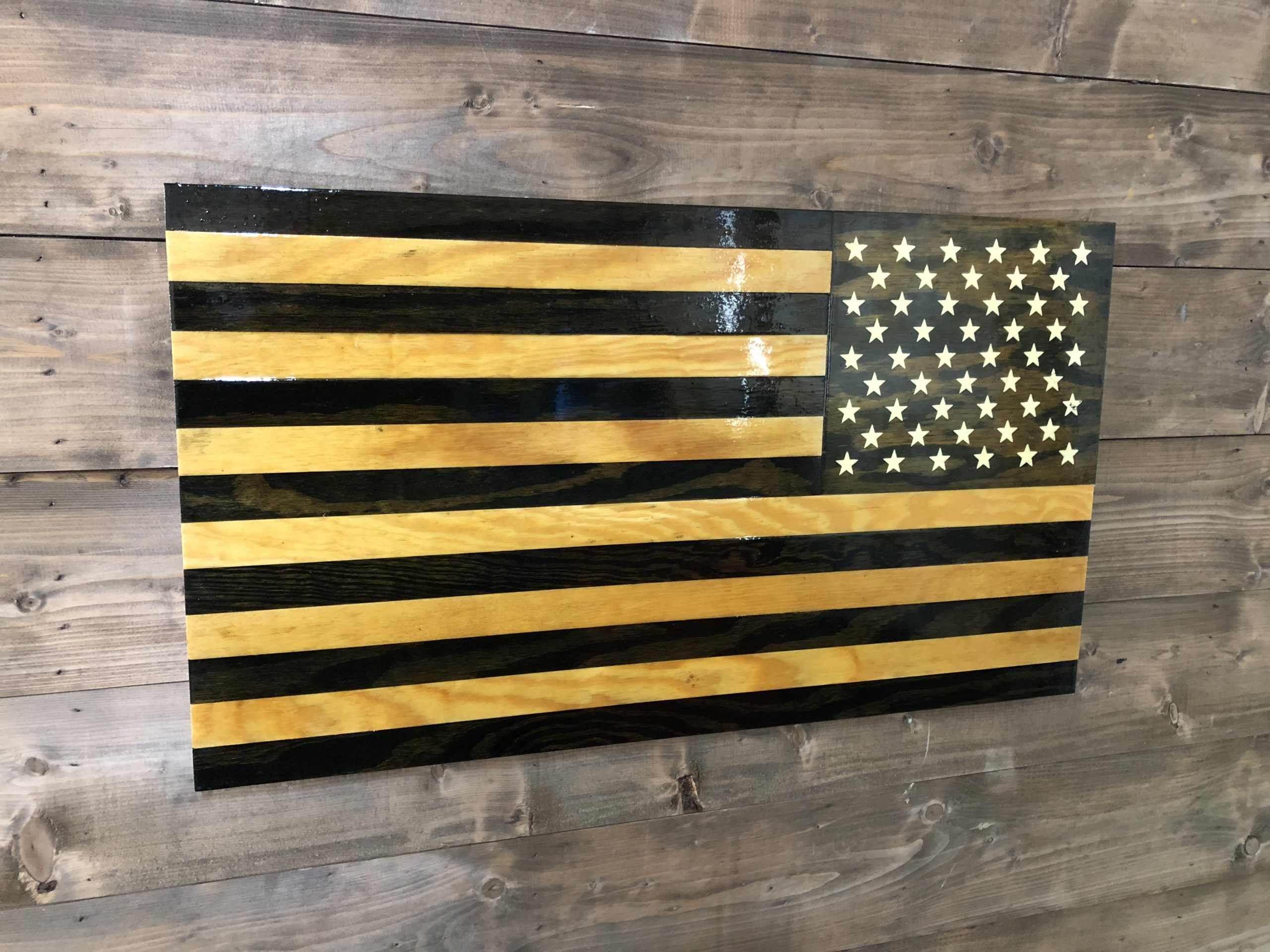 American Flag American Wooden Flag 20” Rustic White Stipe Series Flag US Flag 