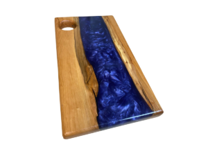 Cherry Hardwood with Purple epoxy resin molded and formed together into one for a totally unique "Charcuterie" serving board.